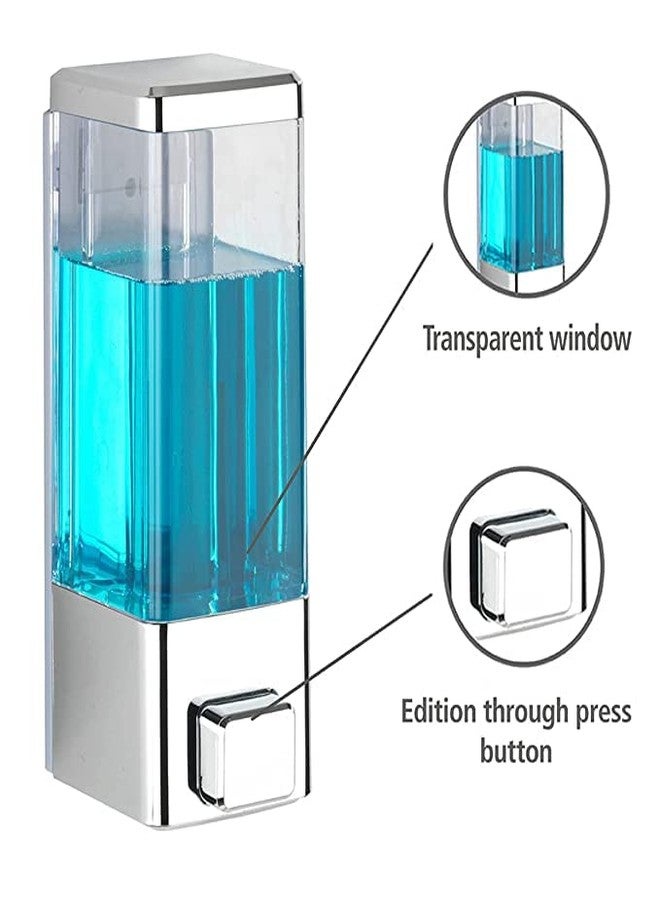Alturas ABS Plastic Wall Mounted Soap Shampoo Conditioner Hand Wash Gel Dispenser Liquid Soap Dispenser for Bathroom Basin Kitchen Sink (350 Ml Pack of 2) - Image 4